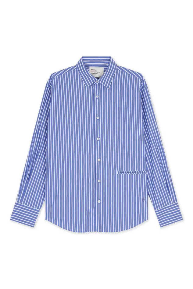 Shirts and Blouses Women Leon and Harper Cyrce Stripe Shirt Blue