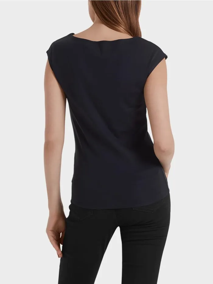 Shirts and Tops Damen Marc Cain BasicShirt Mit Weitem Ausschnitt Midnight Blue