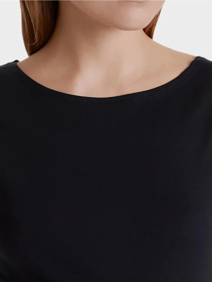 Shirts and Tops Damen Marc Cain BasicShirt Mit Weitem Ausschnitt Midnight Blue