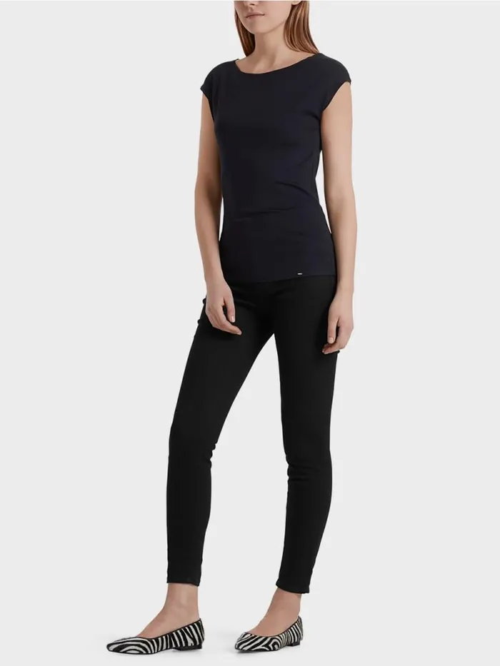 Shirts and Tops Damen Marc Cain BasicShirt Mit Weitem Ausschnitt Midnight Blue