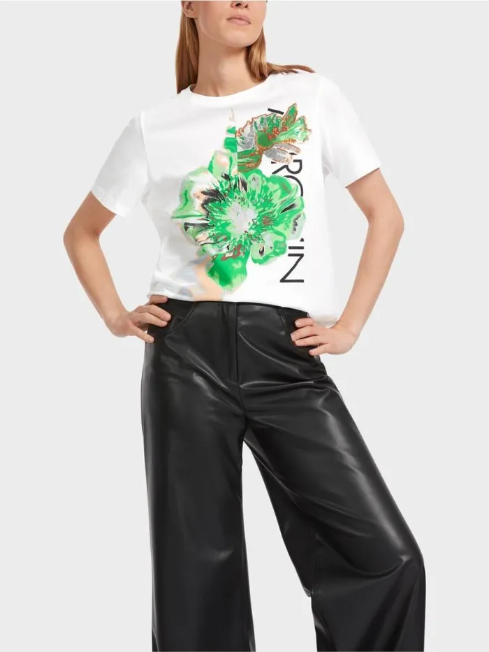 Shirts and Tops Damen Marc Cain Glnzendes TShirt 034Rethink Together034 White