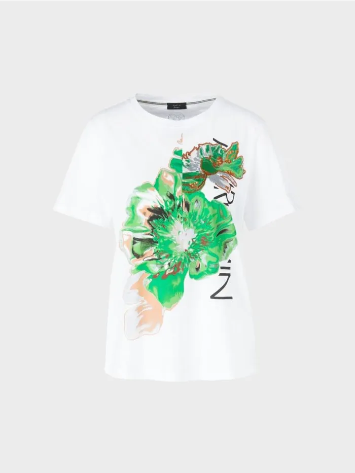 Shirts and Tops Damen Marc Cain Glnzendes TShirt 034Rethink Together034 White