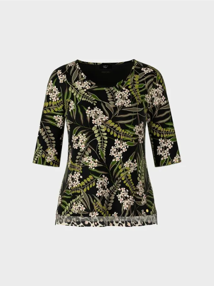 Shirts and Tops Damen Marc Cain Krpernahes TShirt Mit Alloverprint Black