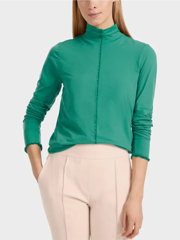 Shirts and Tops Damen Marc Cain LangarmShirt Mit Stehkragen Enamel