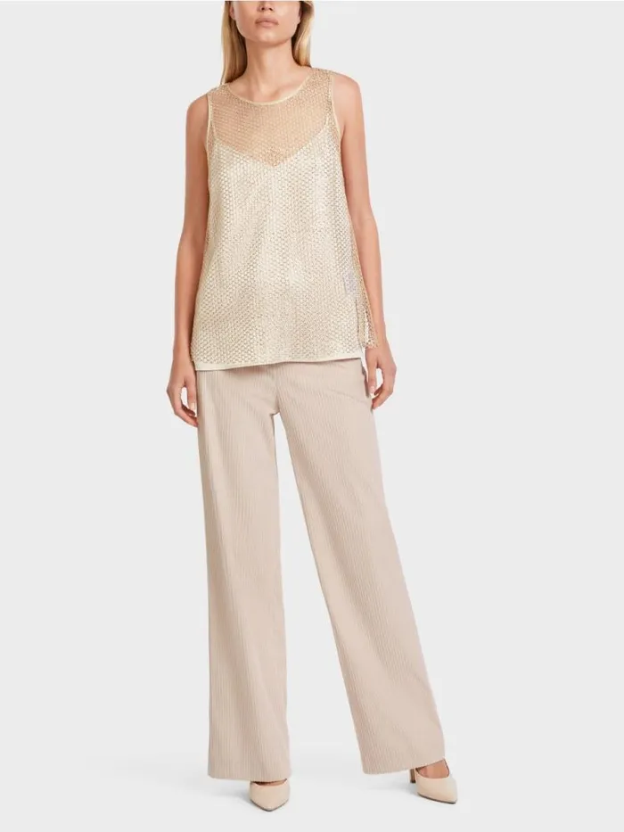 Shirts and Tops Damen Marc Cain Paillettenbesetztes NetzTop Gold