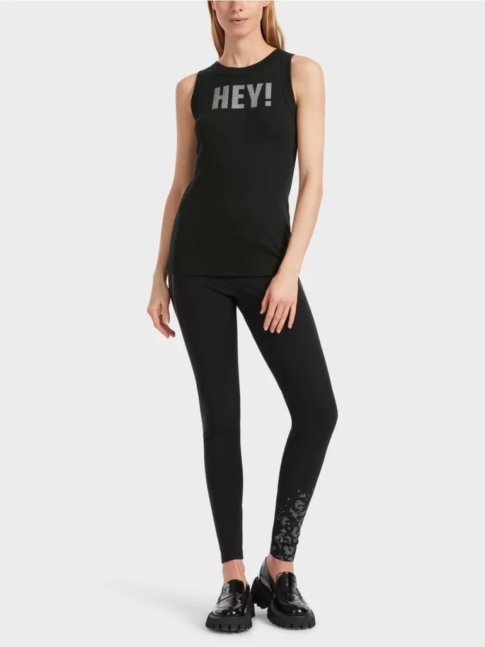 Shirts and Tops Damen Marc Cain rmelloses Top Mit Glitzerprint Black