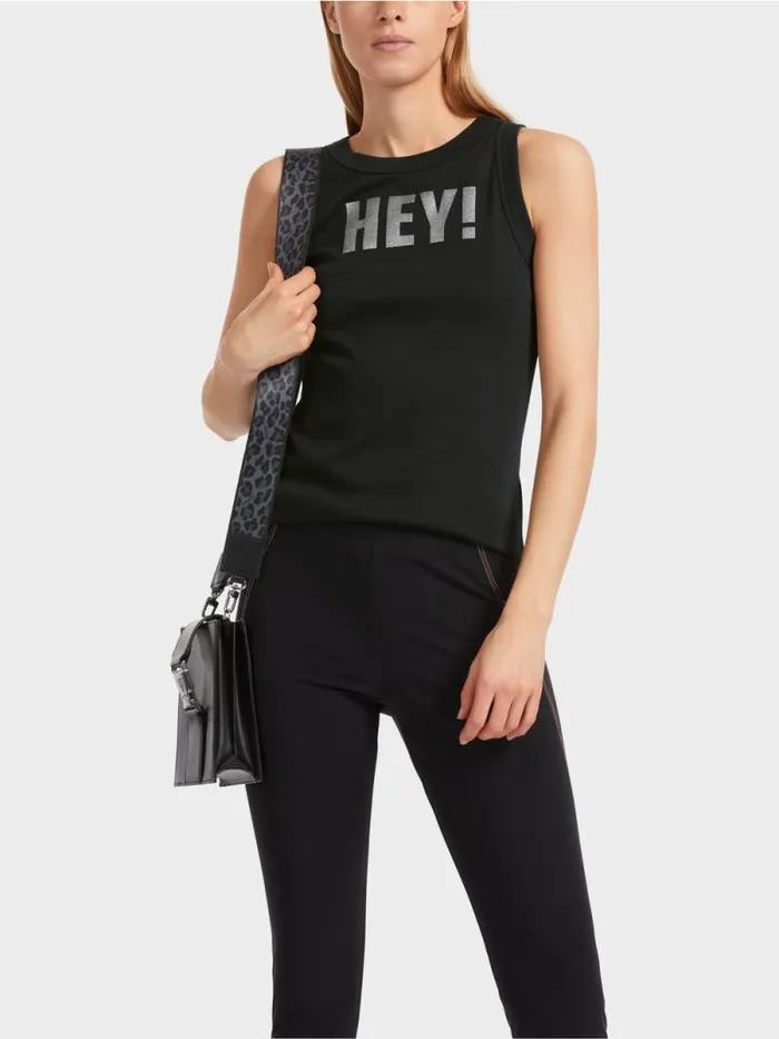 Shirts and Tops Damen Marc Cain rmelloses Top Mit Glitzerprint Black