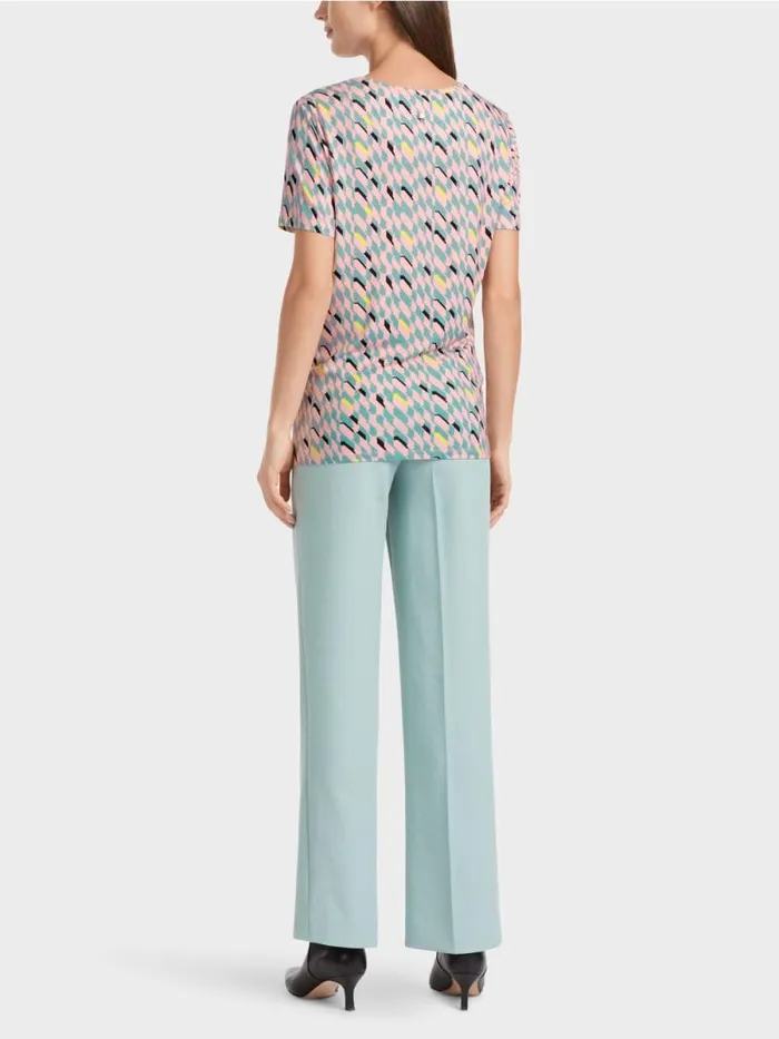 Shirts and Tops Damen Marc Cain TShirt Mit Grafischem Dessin Dark Sky Blue