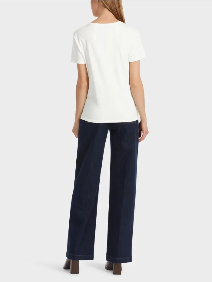Shirts and Tops Damen Marc Cain TShirt Mit HhnerApplikation Offwhite