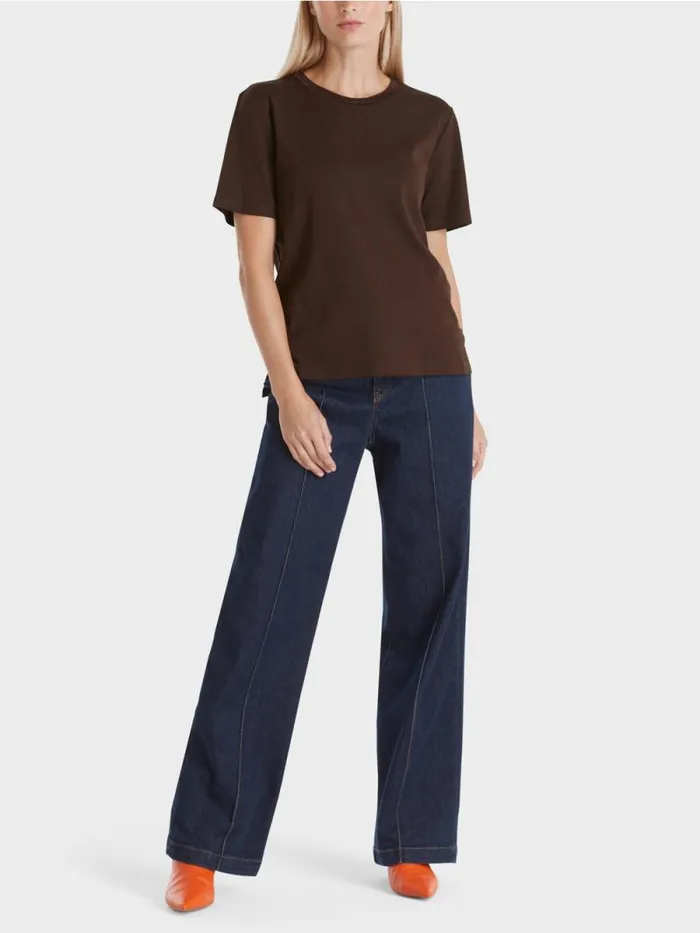 Shirts and Tops Damen Marc Cain TShirt Mit Weitem CrewNeck Dark Wood