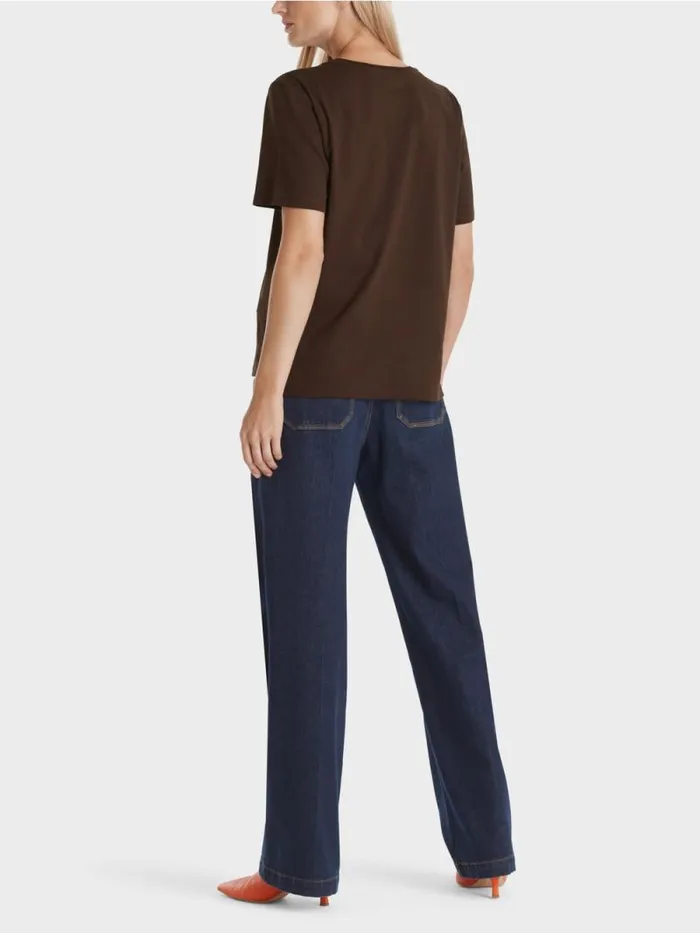 Shirts and Tops Damen Marc Cain TShirt Mit Weitem CrewNeck Dark Wood
