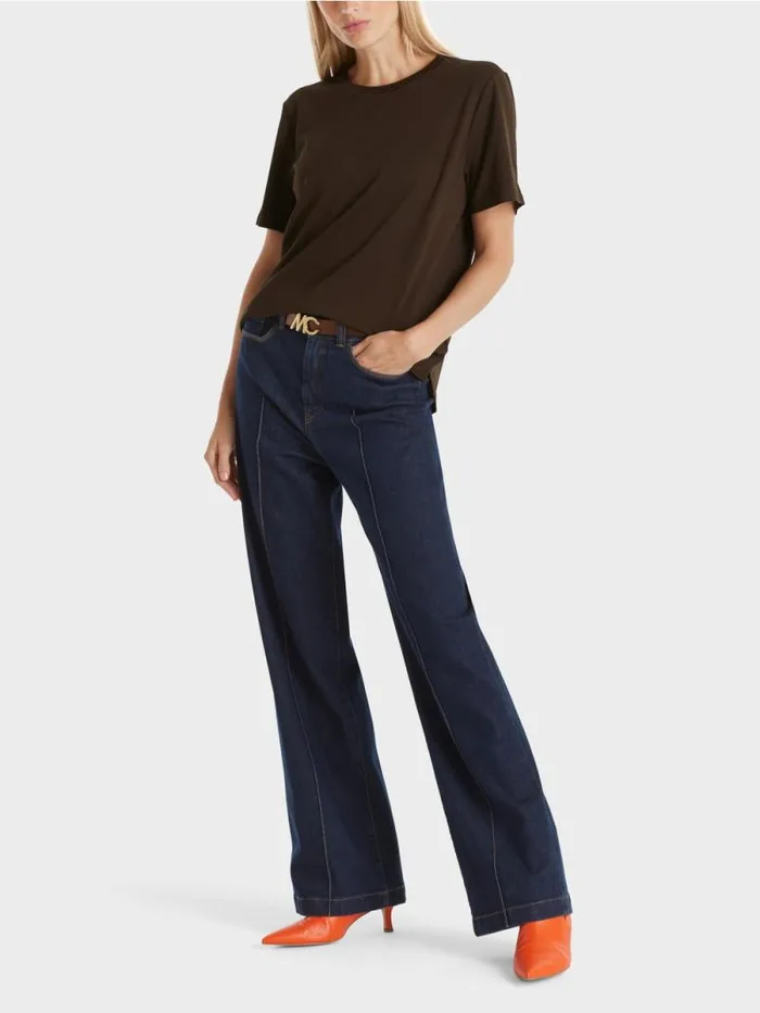 Shirts and Tops Damen Marc Cain TShirt Mit Weitem CrewNeck Dark Wood