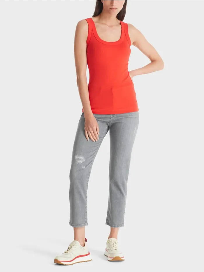 Shirts and Tops Damen Marc Cain Tanktop Aus Feinripp Campari