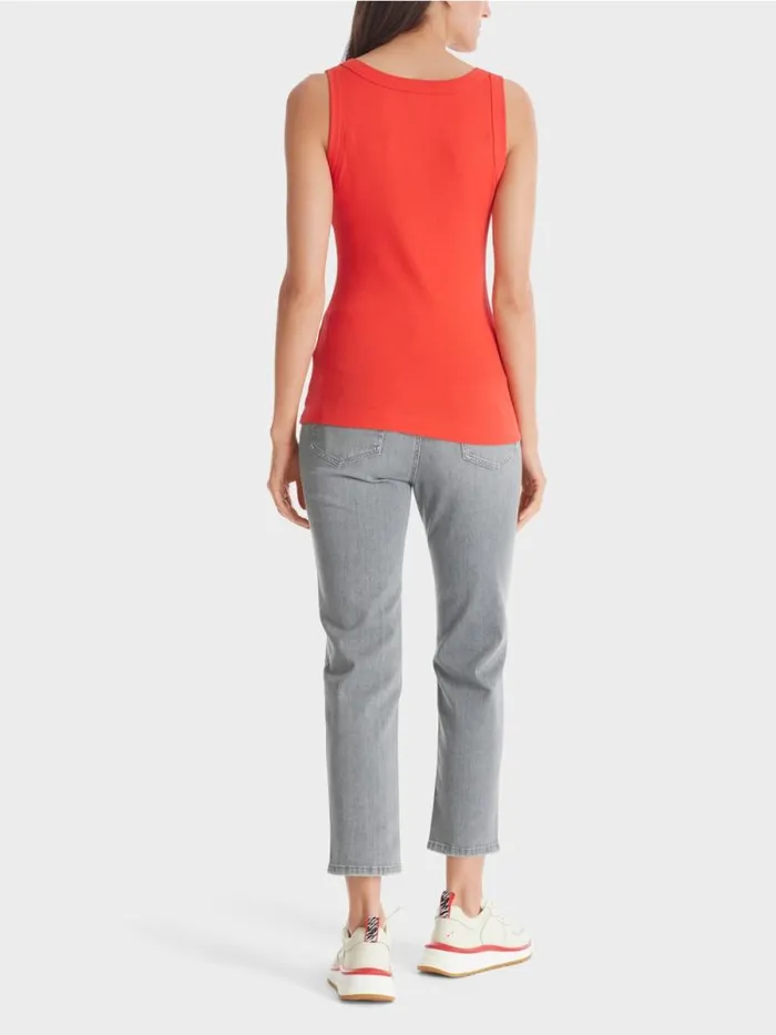 Shirts and Tops Damen Marc Cain Tanktop Aus Feinripp Campari