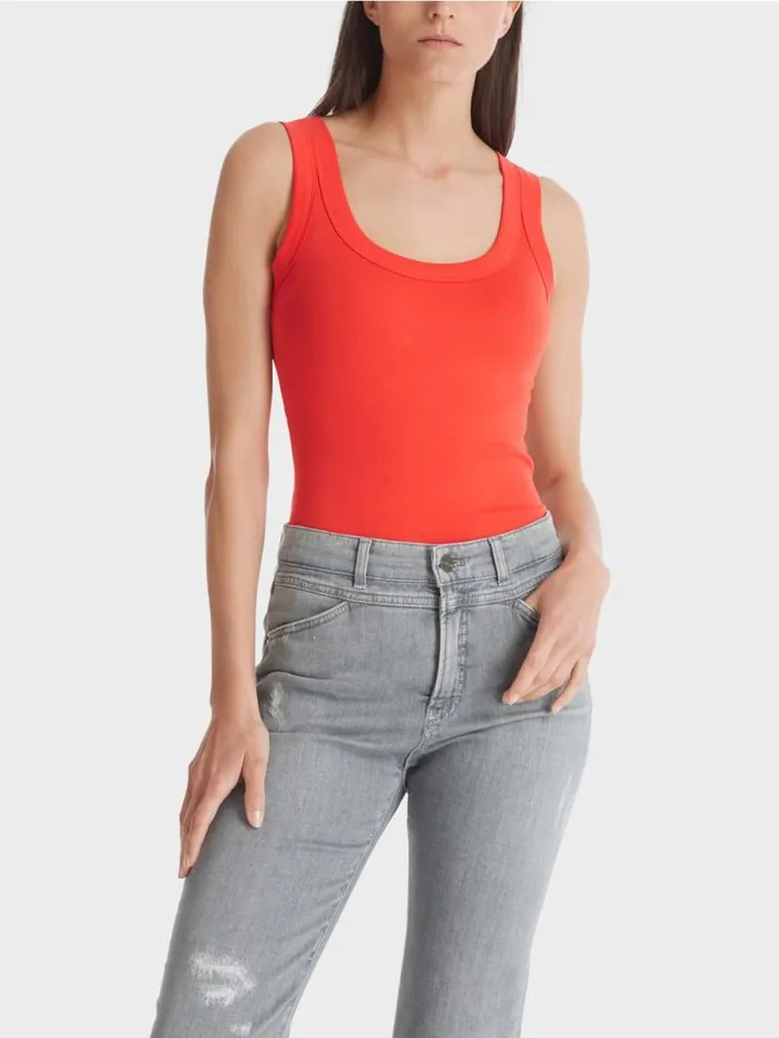 Shirts and Tops Damen Marc Cain Tanktop Aus Feinripp Campari