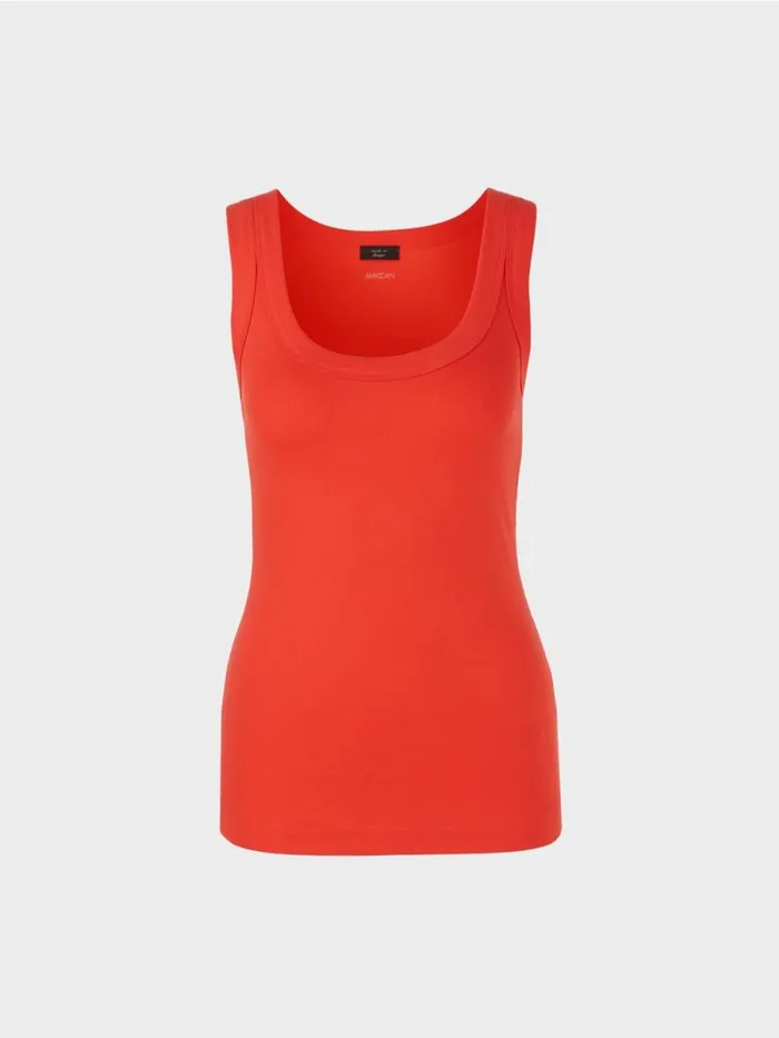 Shirts and Tops Damen Marc Cain Tanktop Aus Feinripp Campari
