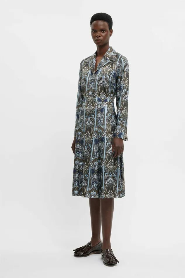 Shirts and Tops Emilia Wickstead Women Valcavi Jacket In Blue Paisley Silk Twill