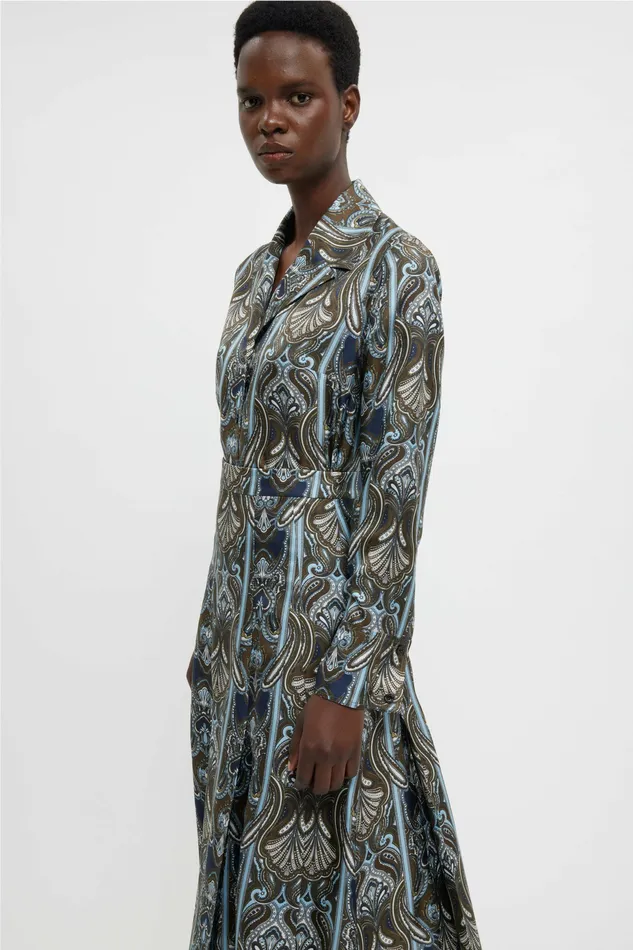 Shirts and Tops Emilia Wickstead Women Valcavi Jacket In Blue Paisley Silk Twill Shirts and Tops Emilia Wickstead Women Valcavi Jacket In Blue Paisley Silk Twill