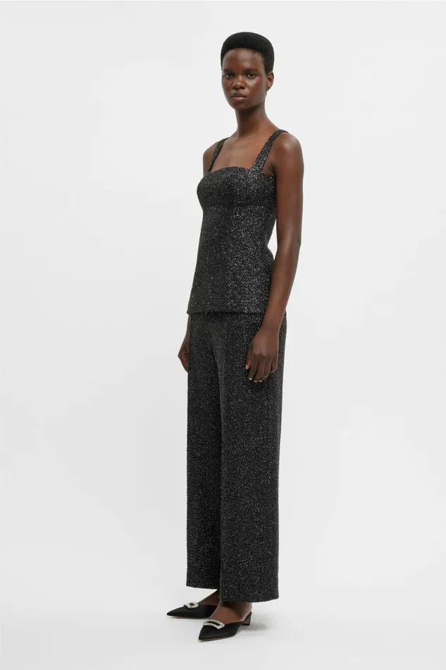 Shirts and Tops Women Trixie Top In Black Disco Tweed Emilia Wickstead