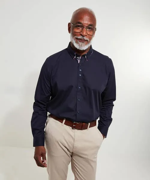 Shirts Dapper Double Collar Shirt Navy 8211 Joebrowns Apparel