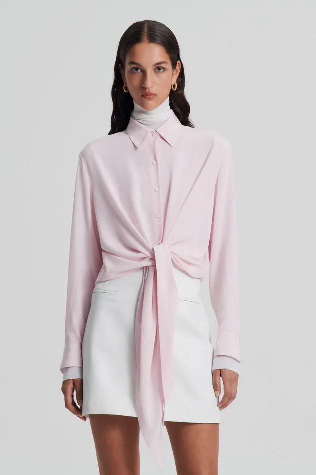 Shirts Women Scanlan Theodore SILK TIE FRONT SHIRT SOFTPINK Shirts Women Scanlan Theodore SILK TIE FRONT SHIRT SOFTPINK