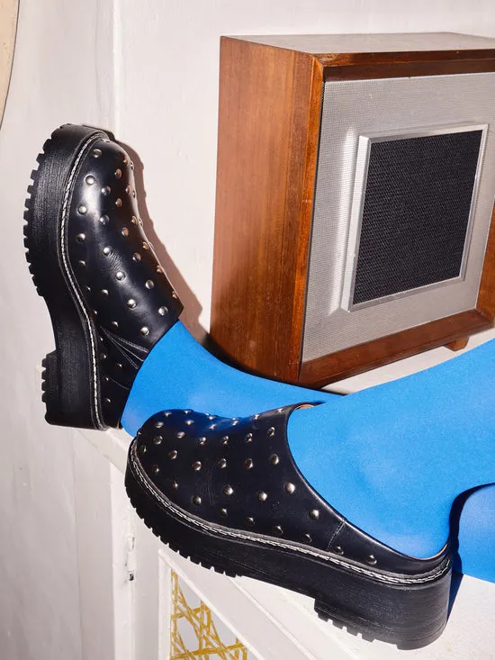 Shoes Lisa Says Gah Women Lena Chunky Mule Studs