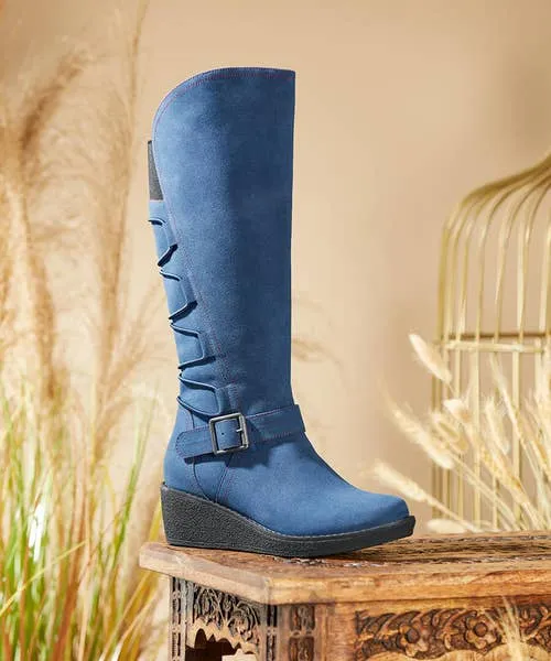 Shoes Sandals and Boots Woodland Walk Tall Boots Blue Joebrowns Apparel