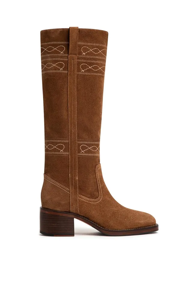 Shoes Women Leon and Harper Stuart Vintage Suede Boots Camel