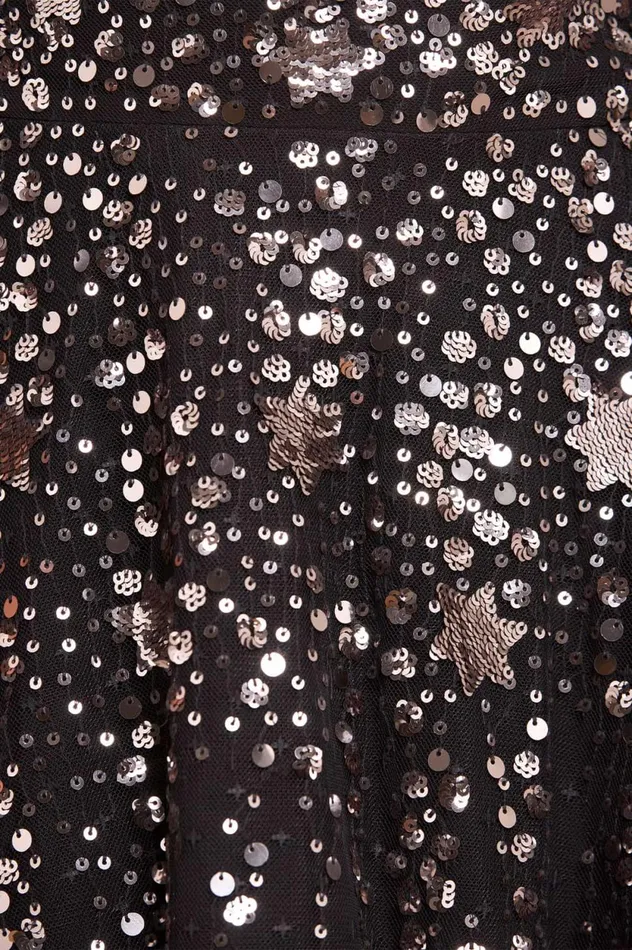 Shooting Stars Cape Micro Mini Dress Black Women Needle and Thread Dresses