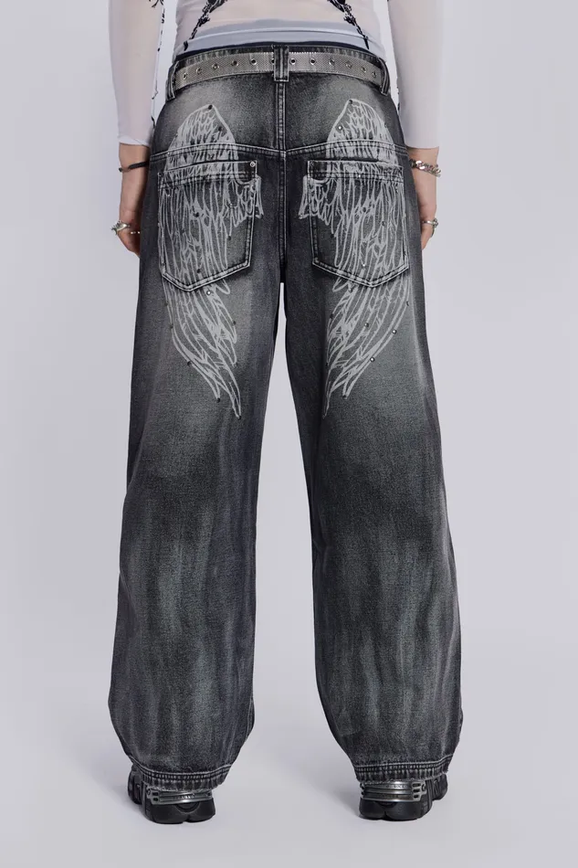 Shop Black Ethereal Colossus Jeans Men Bestsellers Jaded London