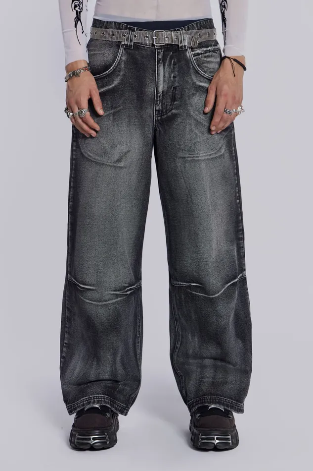 Shop Black Ethereal Colossus Jeans Men Bestsellers Jaded London
