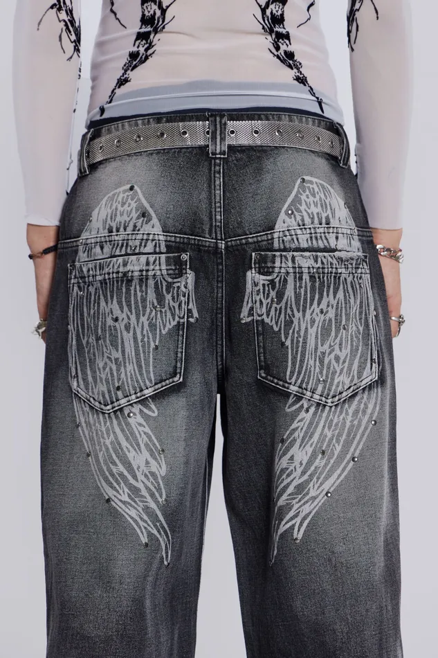 Shop Black Ethereal Colossus Jeans Men Bestsellers Jaded London