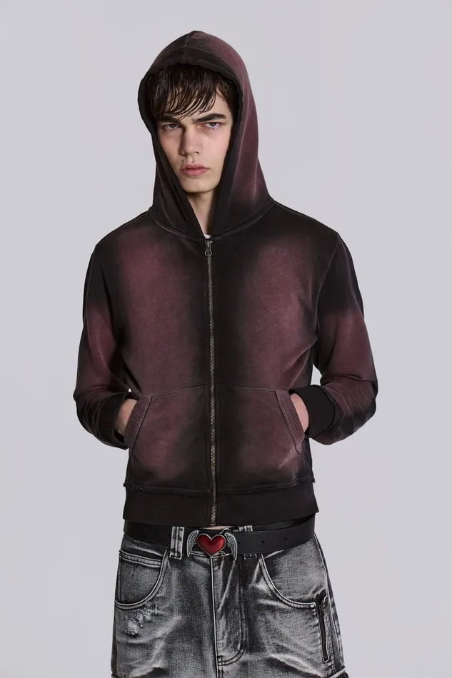 Shop Deep Red Fade Mini Monster Hoodie Loungewear Jaded London Men