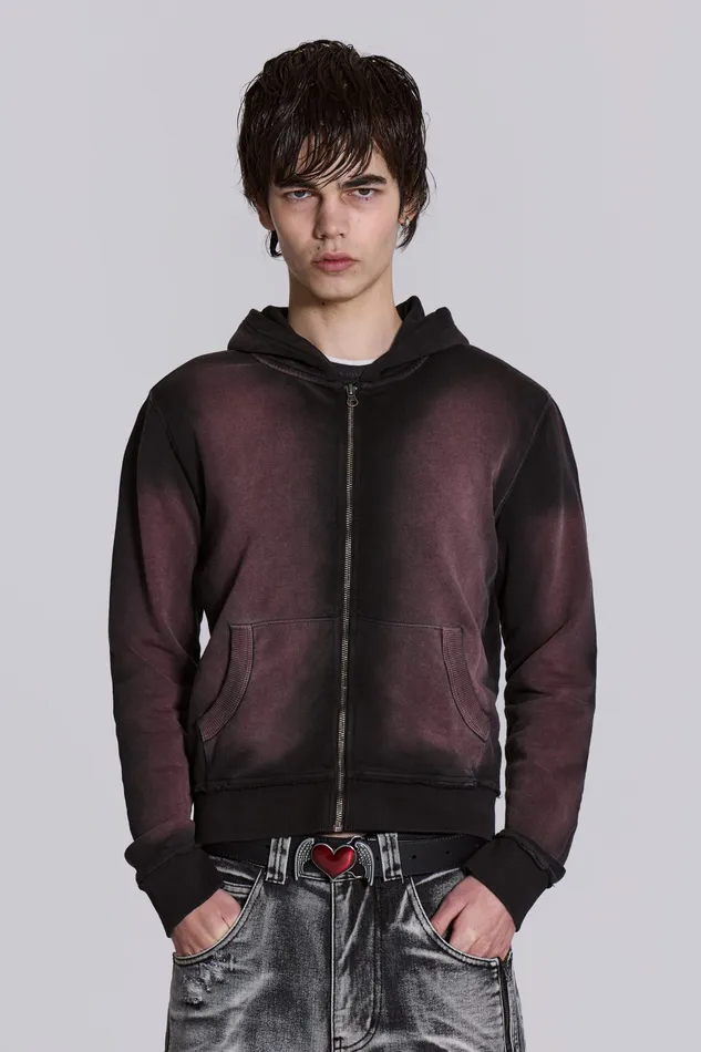Shop Deep Red Fade Mini Monster Hoodie Loungewear Jaded London Men