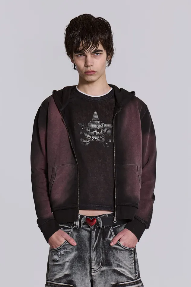 Shop Deep Red Fade Mini Monster Hoodie Loungewear Jaded London Men
