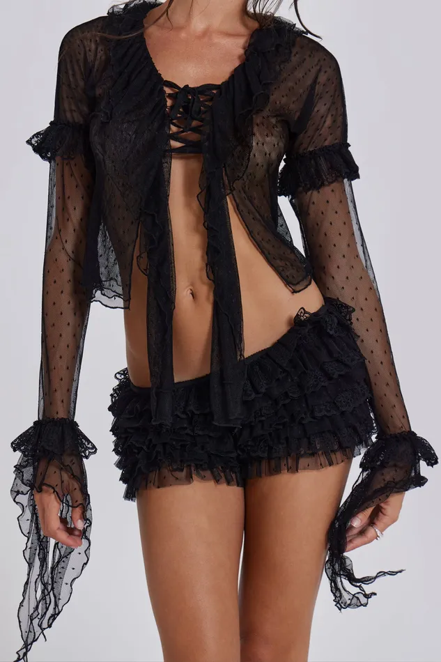 Shop Priya Tulle Blouse Tops Jaded London Women