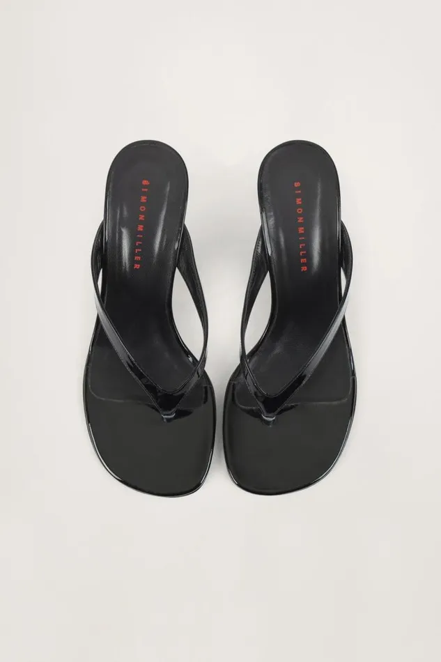 Shop Simon Miller HEELS Beep Thong Black Patent