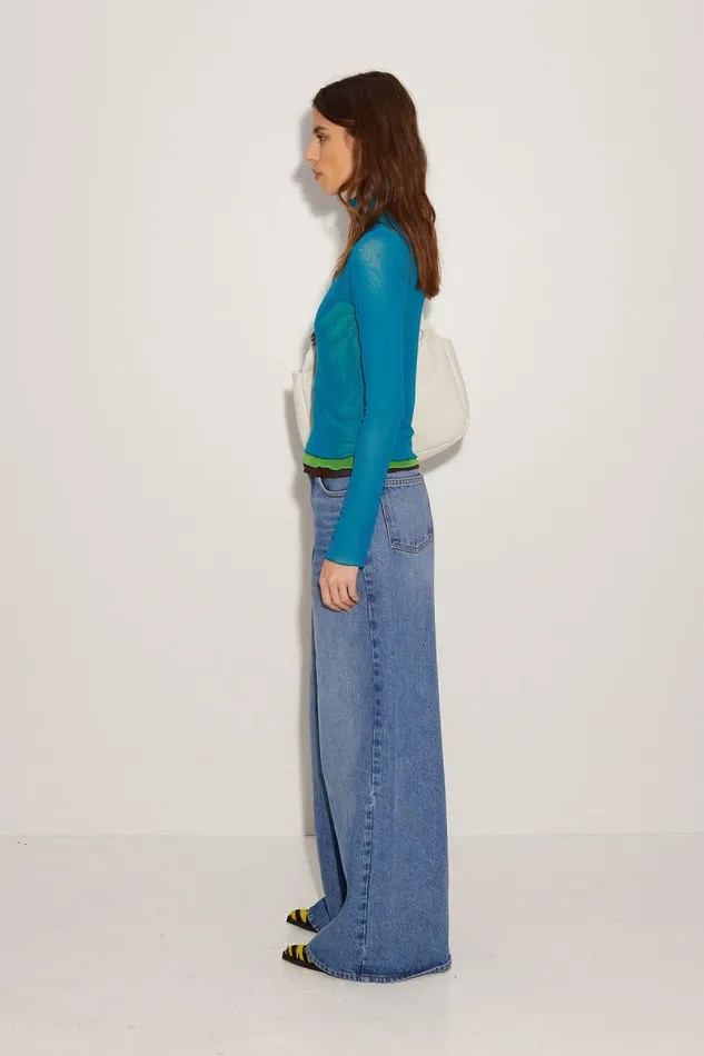 Shop Simon Miller TOPS Mesh Layered Wendel Top Deep Sea Gummy Green