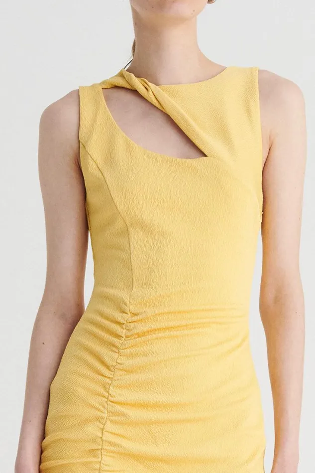 Shop SUBOO Dresses Vega Twist Front Mini 8211 Butter