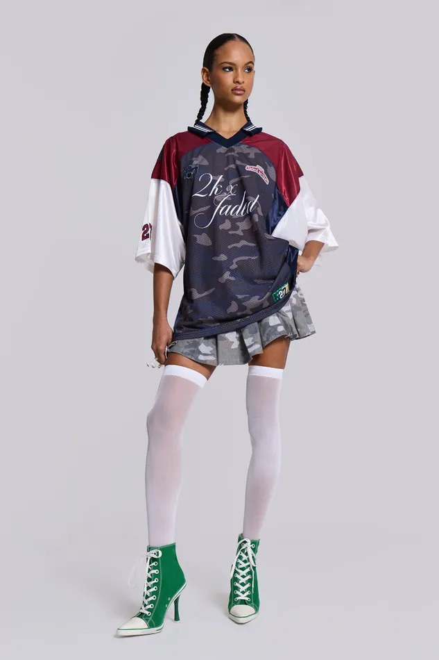 Shop Touchdown Collar Football Shirt Women Tops Jaded London