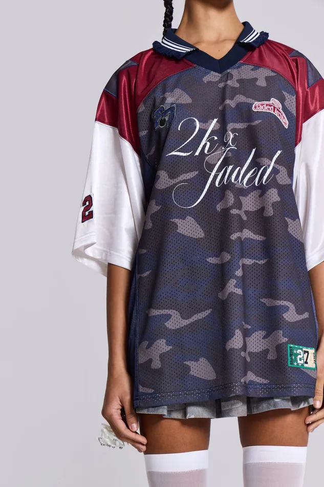 Shop Touchdown Collar Football Shirt Women Tops Jaded London