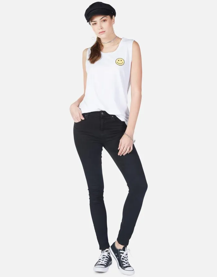 Sibley Happyface White Women039s Lauren Moshi Tanks