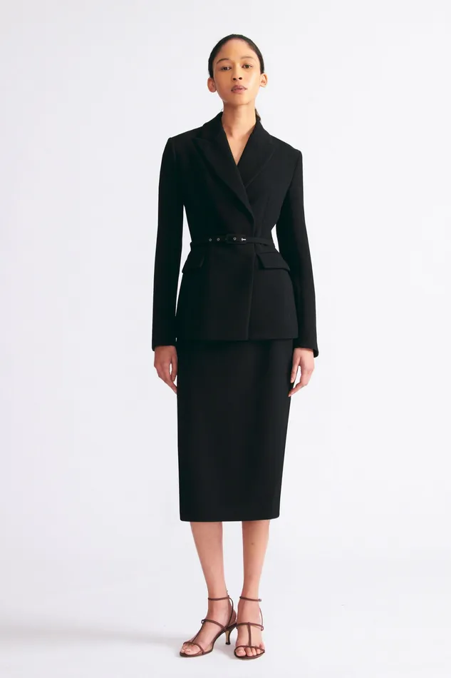 Skirts Lorinda Pencil Skirt In Black Double Crepe 8211 Emilia Wickstead Women