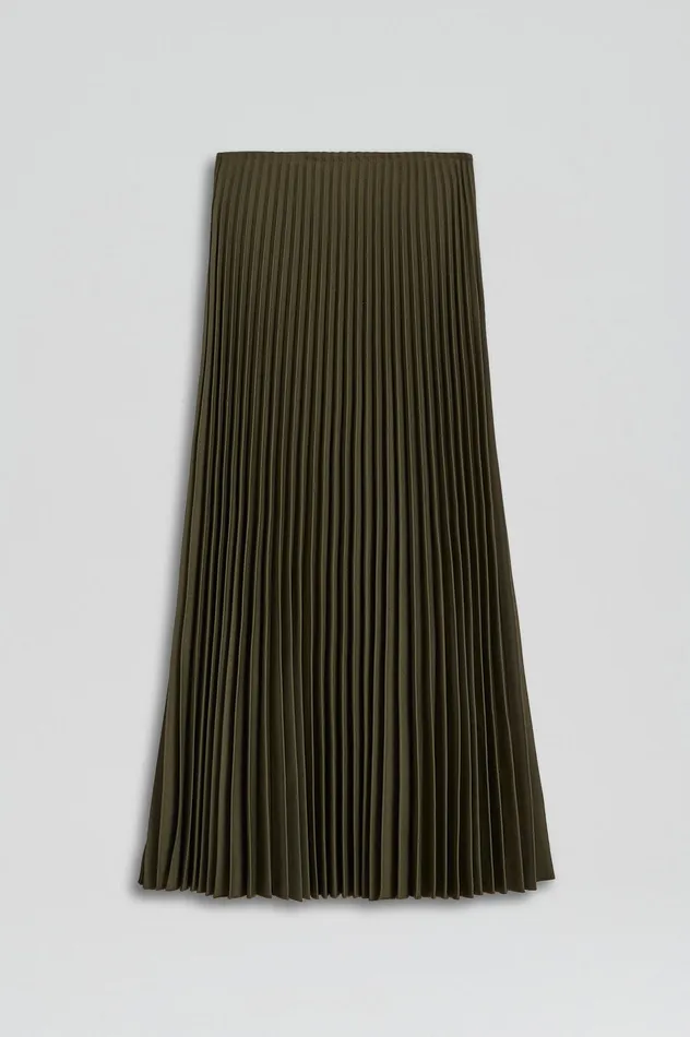 Skirts Scanlan Theodore Women TWILL PLEAT SKIRT JUNGLE Skirts Scanlan Theodore Women TWILL PLEAT SKIRT JUNGLE