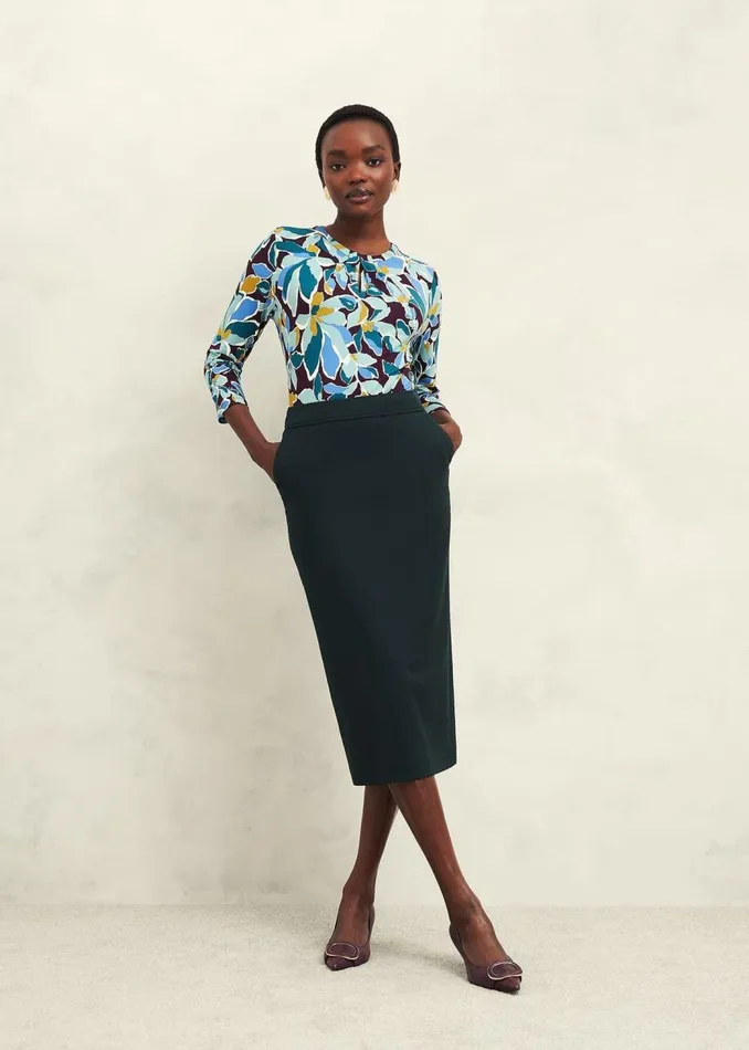 Skirts Women HOBBS Linda Pencil Skirt Deep Pine Green