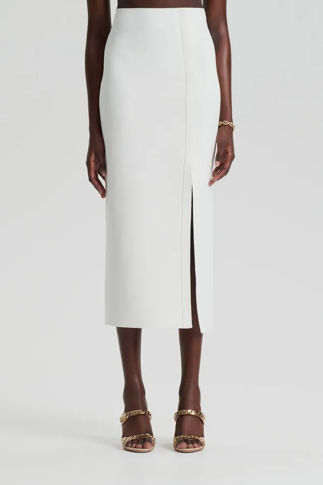 Skirts Women Scanlan Theodore CREPE KNIT SPLIT SKIRT CREAM Skirts Women Scanlan Theodore CREPE KNIT SPLIT SKIRT CREAM