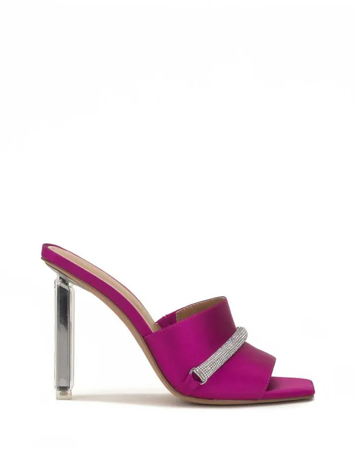 Slides and Mules Shoes Jessica Simpson Piaria High Heel Sandal In Berry Blast