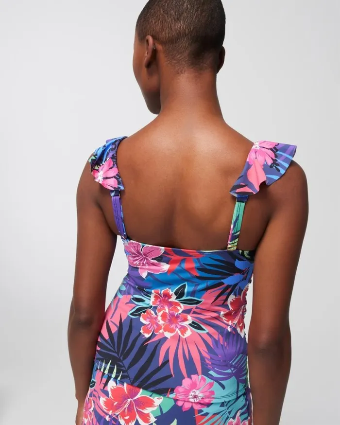 Soma Bleu Rod Hawaiian Punch Ruffle Tankini Multi Women Swim