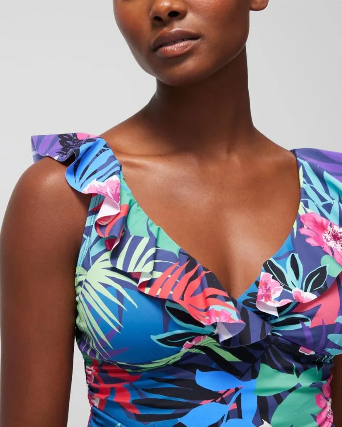 Soma Bleu Rod Hawaiian Punch Ruffle Tankini Multi Women Swim