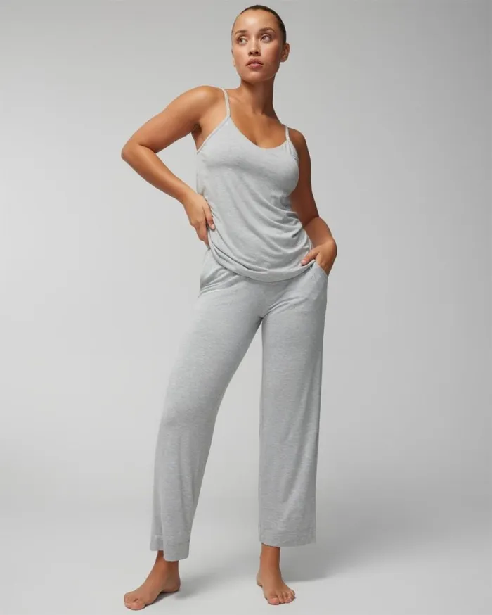 Soma Cool Nights Pajama Pants Heather Opal Gray Women Pajama Bottoms